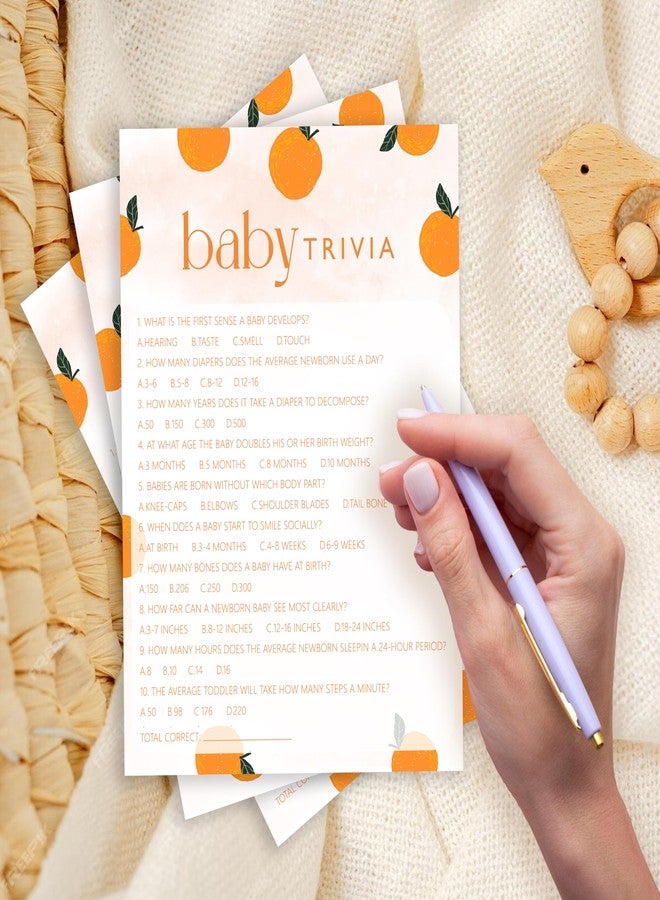 ISOVF Orange Theme Baby Shower Games with 1 Answer Card- Baby Gender Reveal Party Games - A Little Cutie is on The Way Gender Neutral Party and Supplies-(K04 - Image 2